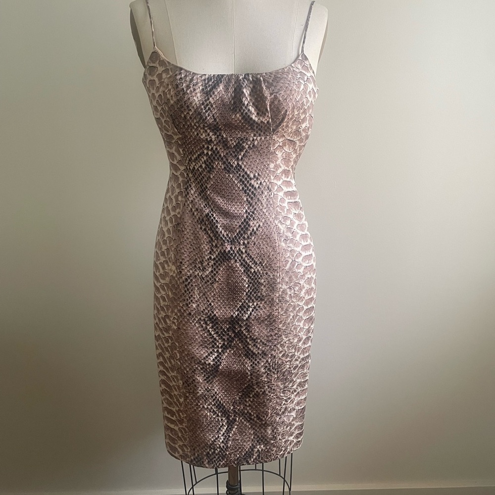 Vintage Tracy Reese Cocktail Snake Print Dress - Picture 2 of 6